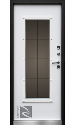 Входная дверь Англия 9005 Термо - Белый матовый - фото